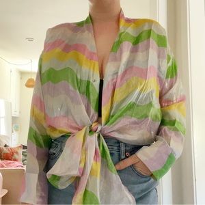 Celia B Silk Rainbow Blouse